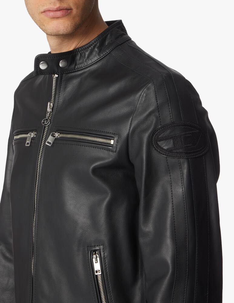 rinascente Diesel Leather biker jacket - black