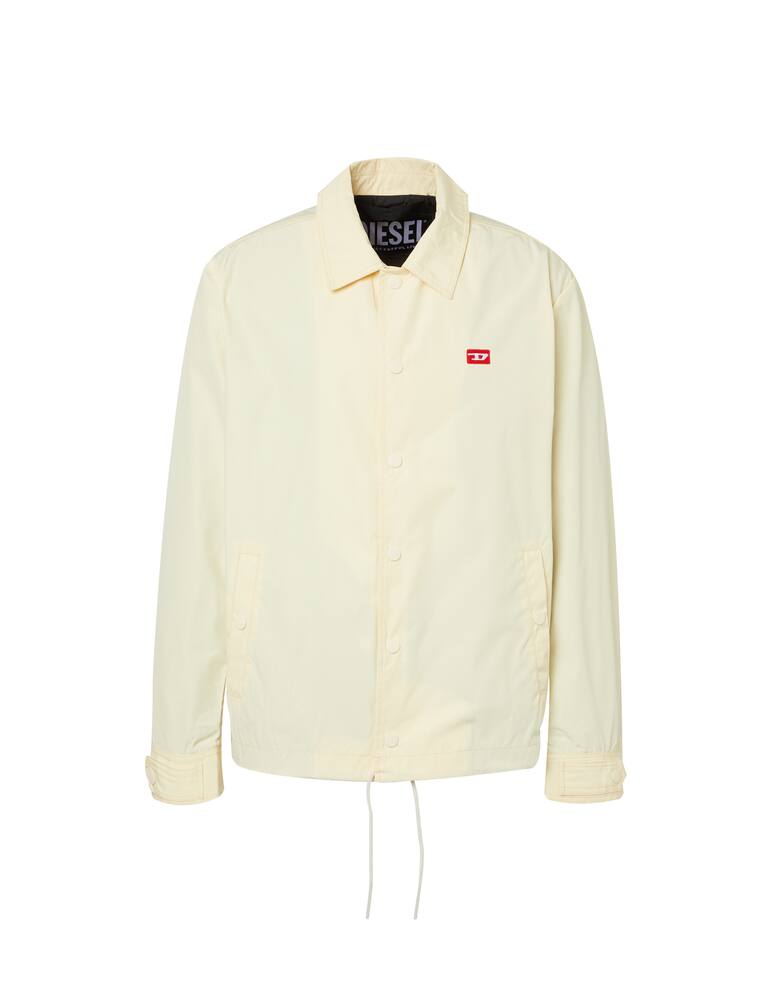 rinascente Diesel Giacca coach in nylon logo grande retro - bianco