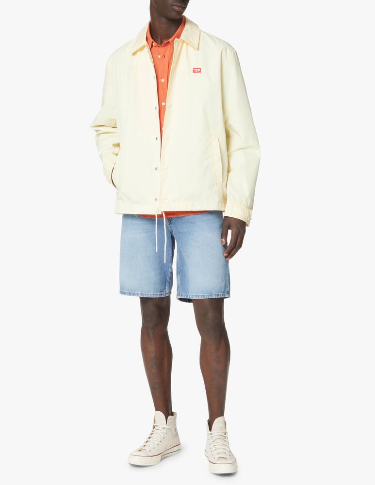 rinascente Diesel Giacca coach in nylon logo grande retro - bianco