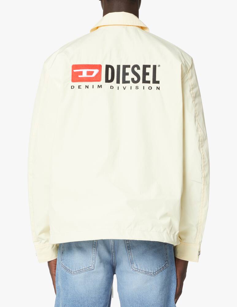 rinascente Diesel Giacca coach in nylon logo grande retro - bianco