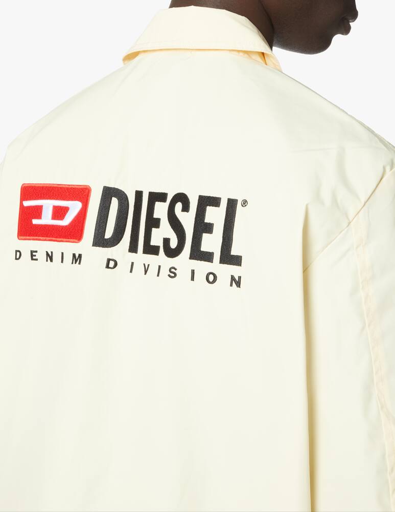 rinascente Diesel Giacca coach in nylon logo grande retro - bianco