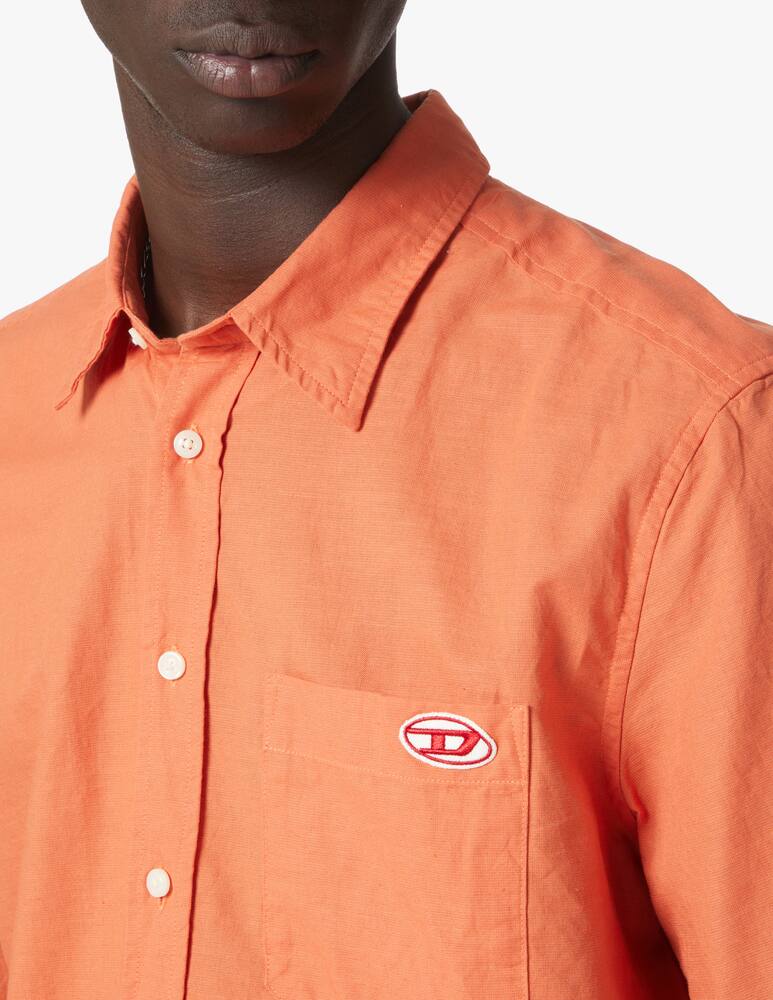 rinascente Diesel Popeline short sleeve over shirt - pink