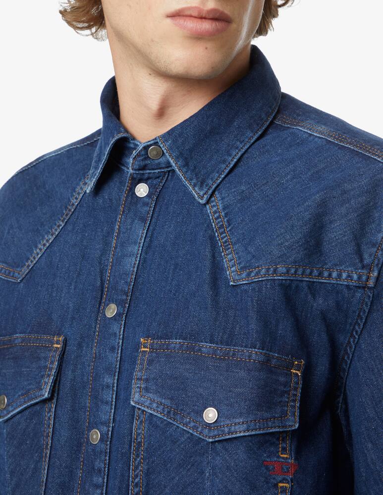 rinascente Diesel Camicia manica lunga texana in denim - Blu