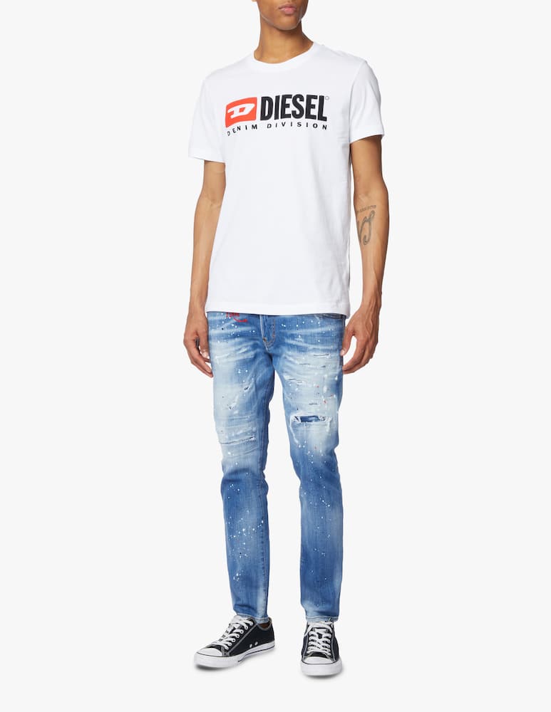rinascente Diesel Maglietta manica corta girocollo denim division - bianco