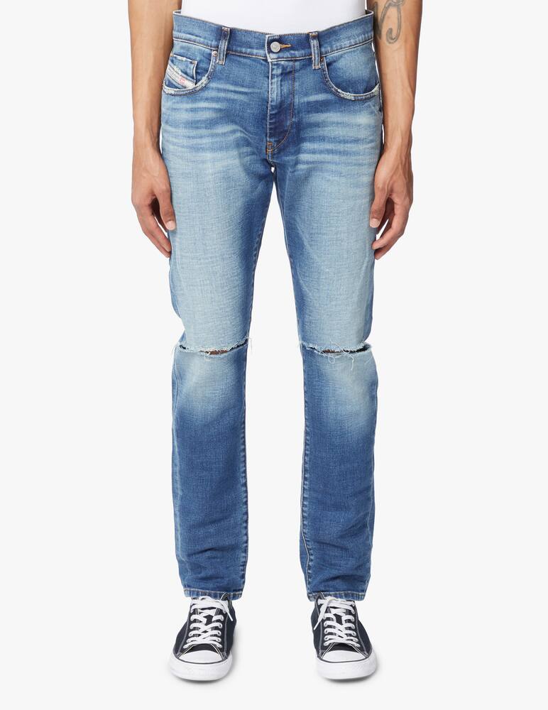rinascente Diesel Medium dark ripped slim jeans - blue