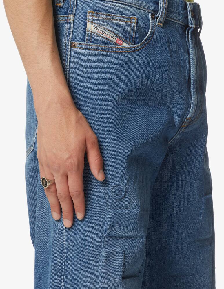 rinascente Diesel Jeans 2010 straight medio con logo grande - blu