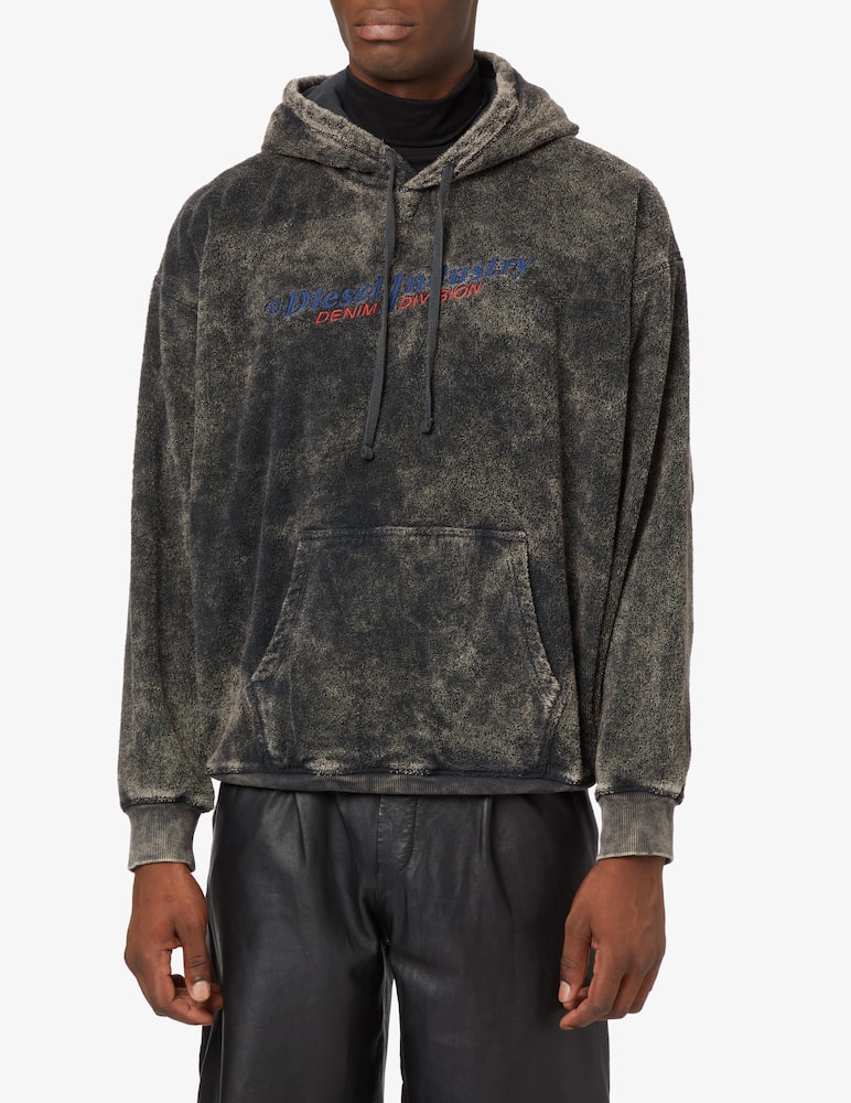 Diesel Brushed overdyed hoodie - Black - picture 1 Diesel Brushed overdyed hoodie - Black - picture 1