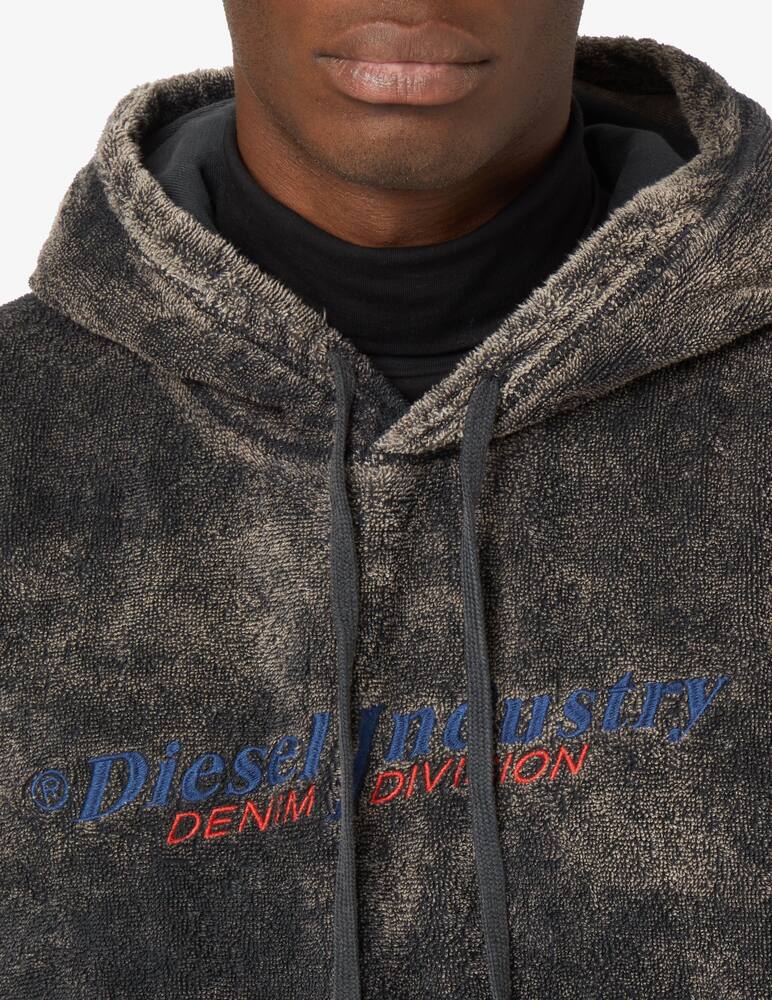 Diesel Brushed overdyed hoodie - Black - picture 4 Diesel Brushed overdyed hoodie - Black - picture 4