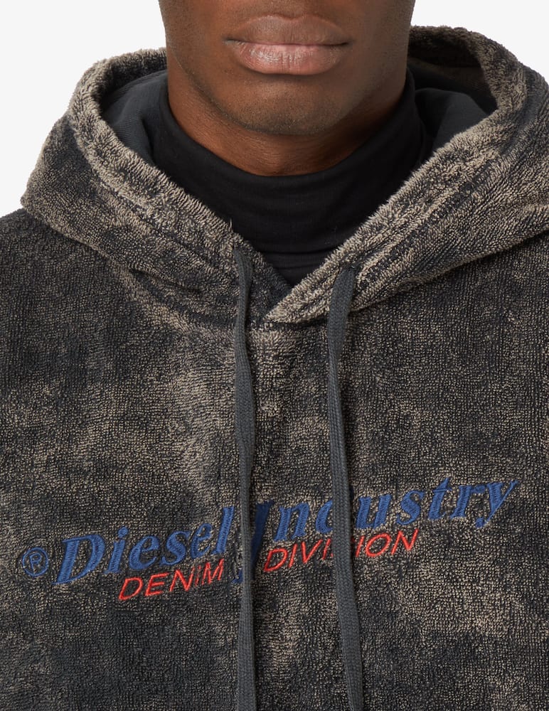 rinascente Diesel Brushed overdyed hoodie - Black