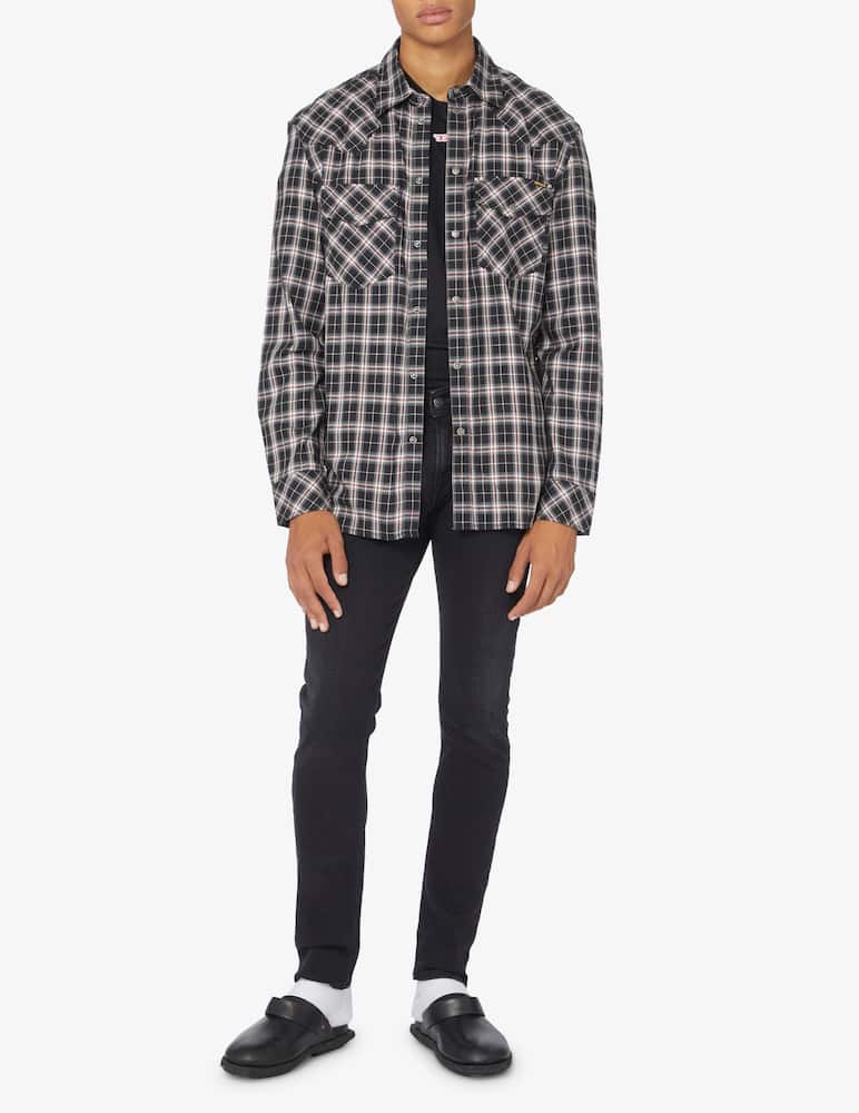rinascente Diesel Checked long sleeve shirt - Black