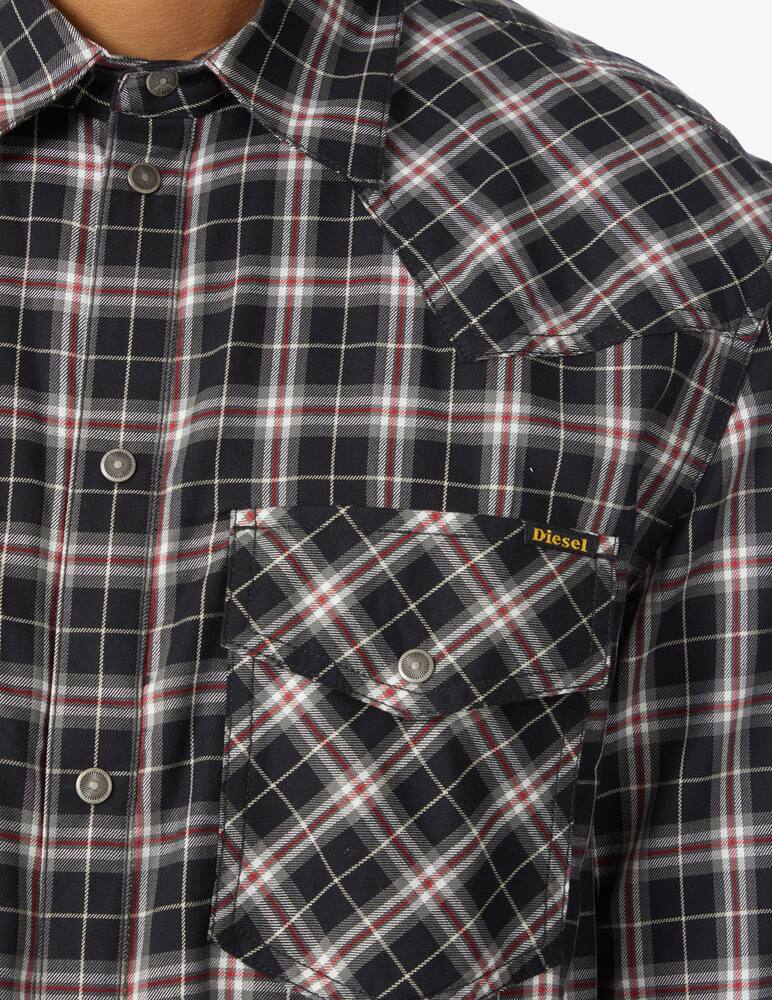 rinascente Diesel Checked long sleeve shirt - Black
