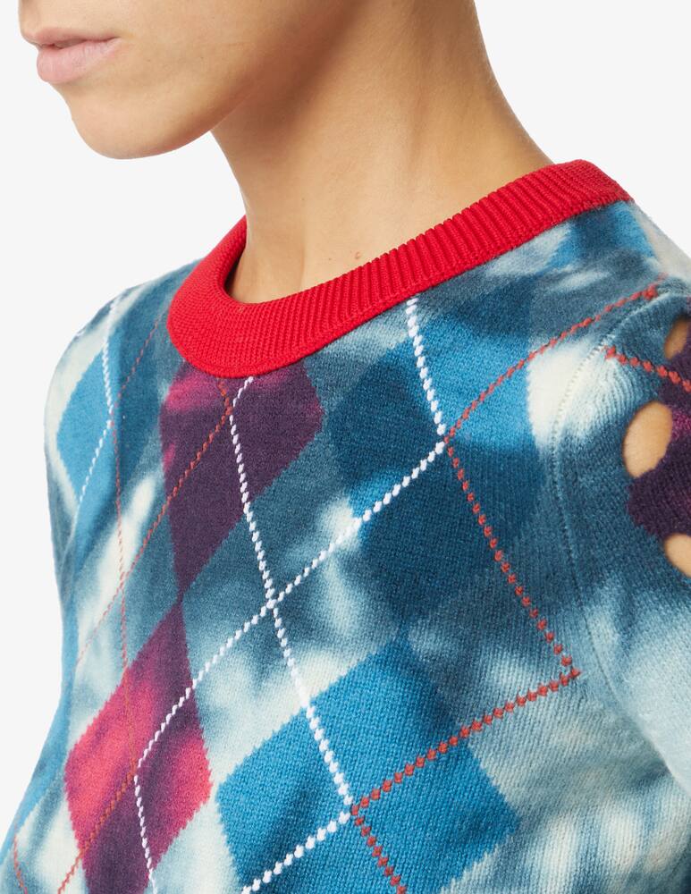 rinascente Diesel Tie die cut out wool sweater - Blue