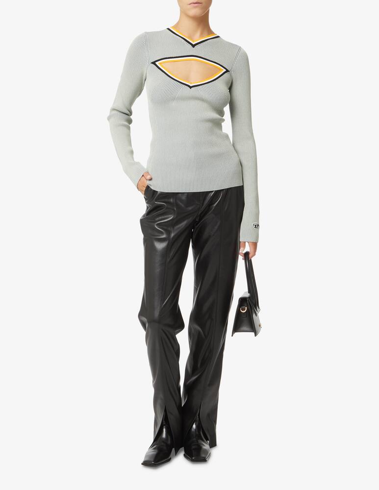 rinascente Diesel Top a maniche lunghe e scollo a v Cut Out - Azzurro