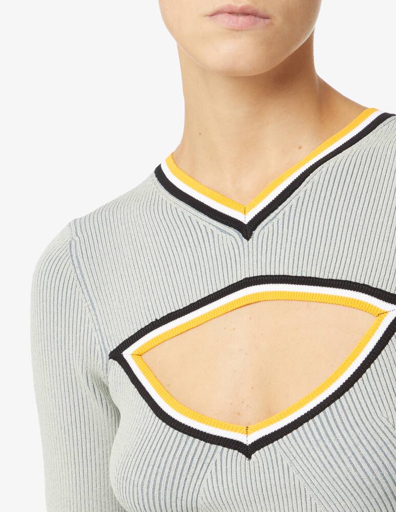 rinascente Diesel Top a maniche lunghe e scollo a v Cut Out - Azzurro