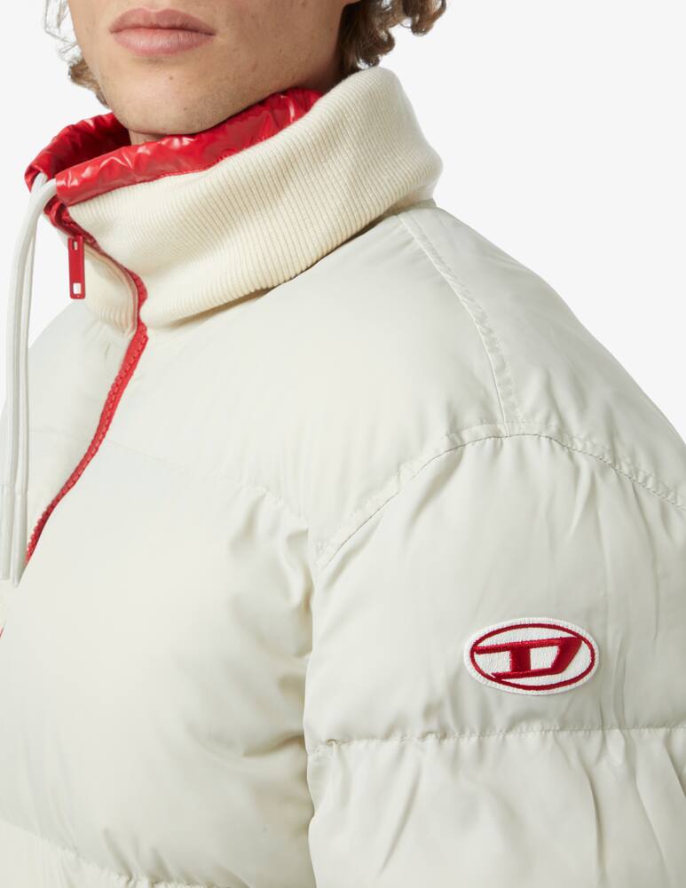 rinascente Diesel Puffer shiny logo jacket - Red