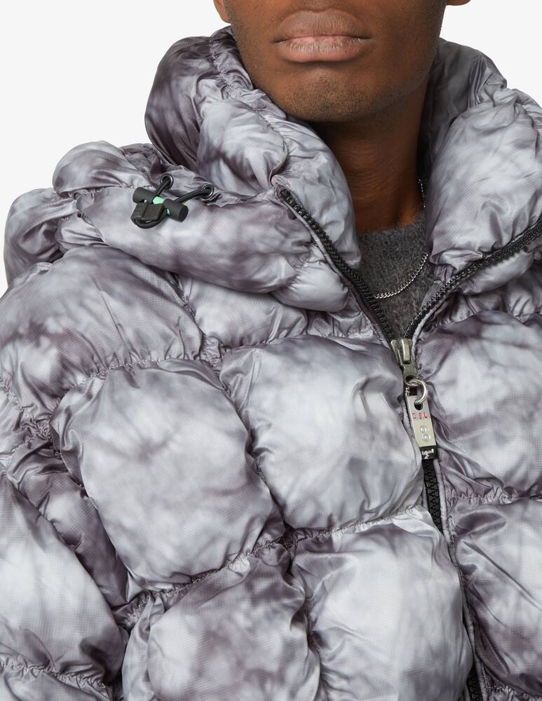 rinascente Diesel Giacca con cappuccio imbottita con fantasia - Grigio