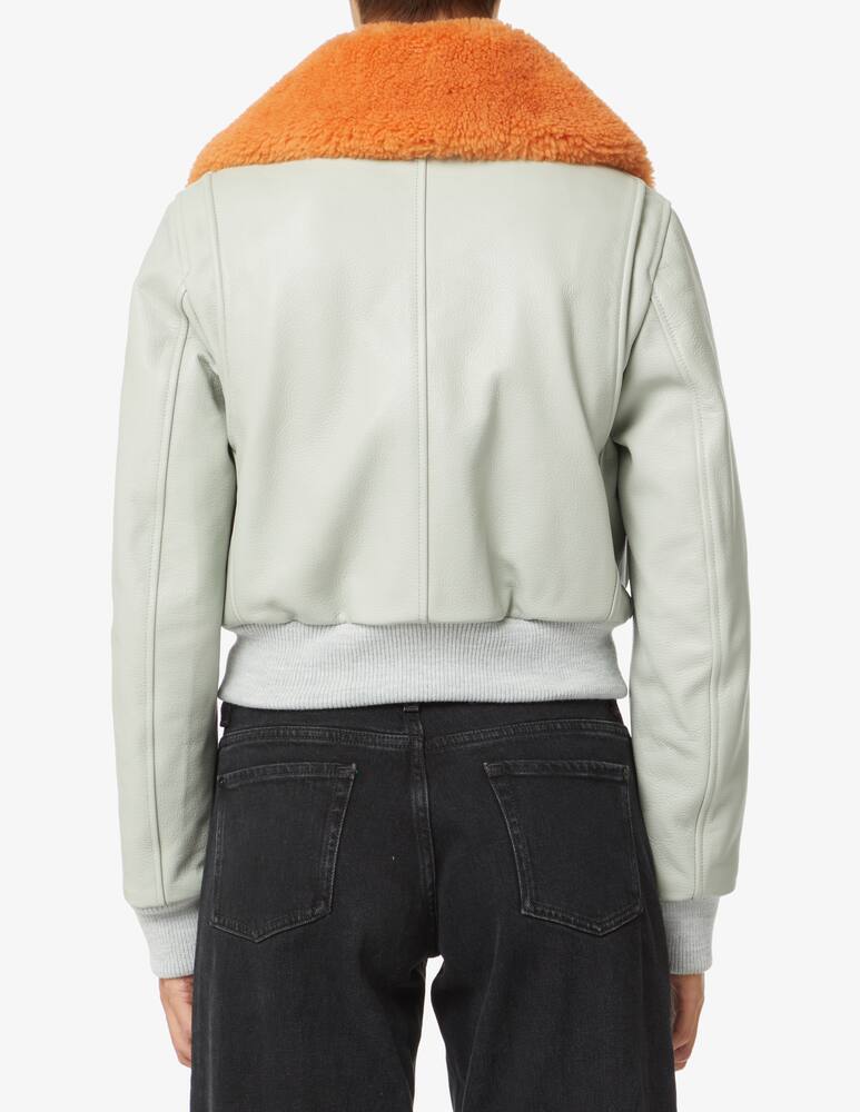 rinascente Diesel Giacca in pelle corta con montone - Azzurro