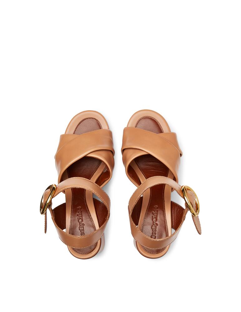 rinascente See By Chloé Sandali platform in pelle Lyna - marrone