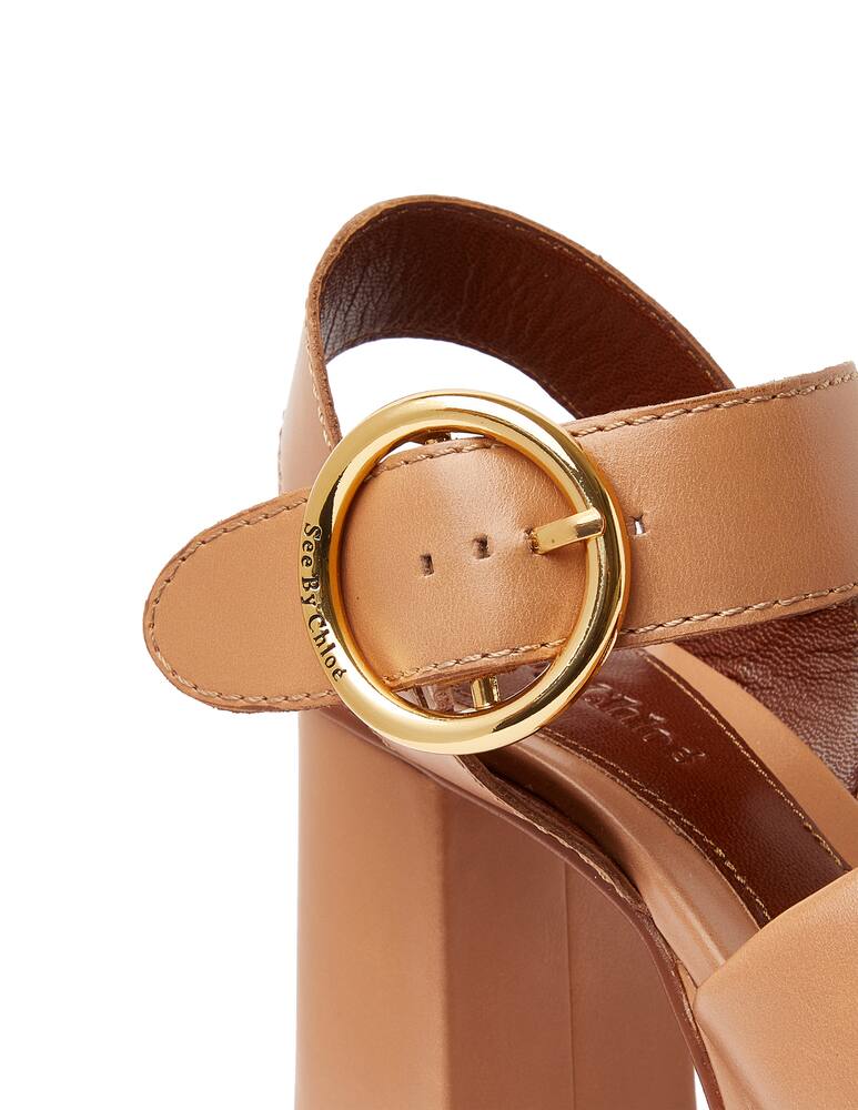 rinascente See By Chloé Sandali platform in pelle Lyna - marrone