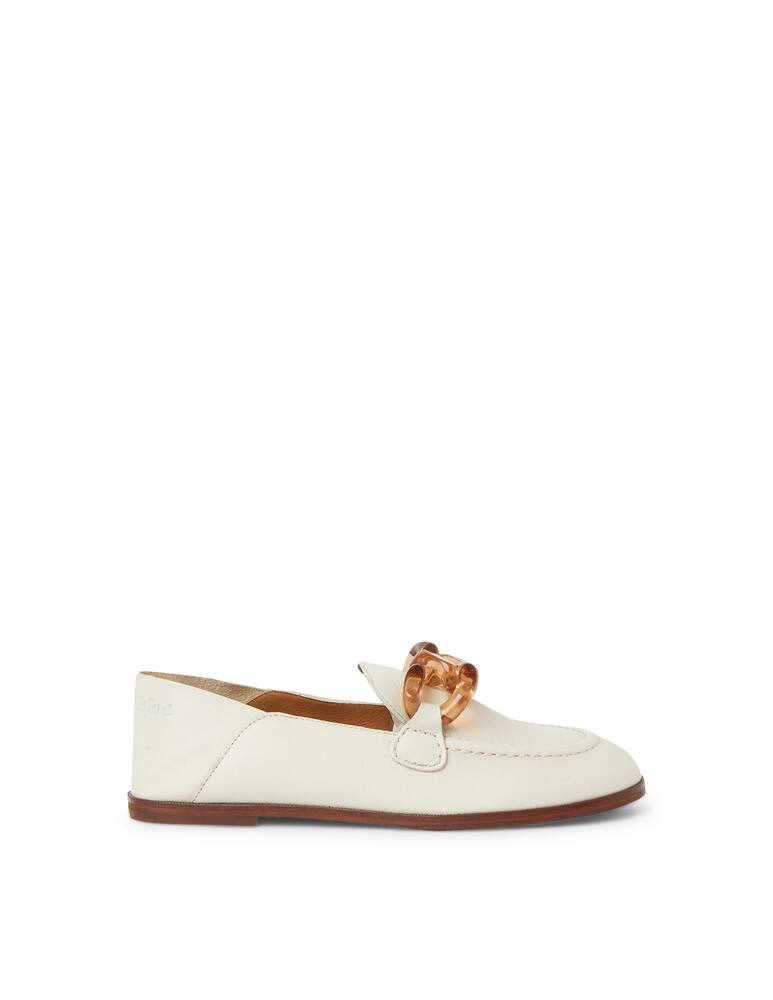 See By Chloé Leather loafer with chain - white - picture 1 See By Chloé Leather loafer with chain - white - picture 1