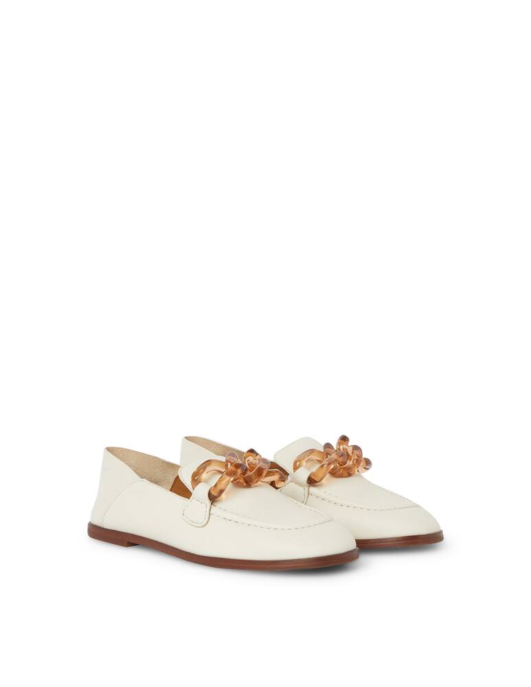 rinascente See By Chloé Mocassini in pelle con catena - bianco