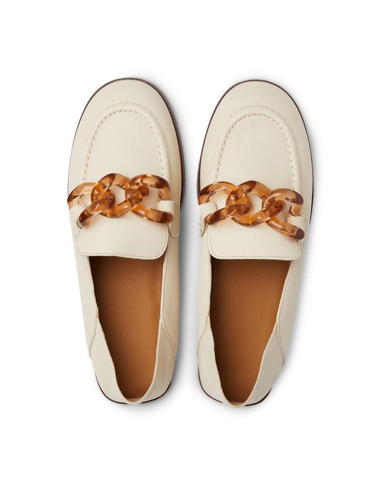 See By Chloé Leather loafer with chain - white - picture 3 See By Chloé Leather loafer with chain - white - picture 3