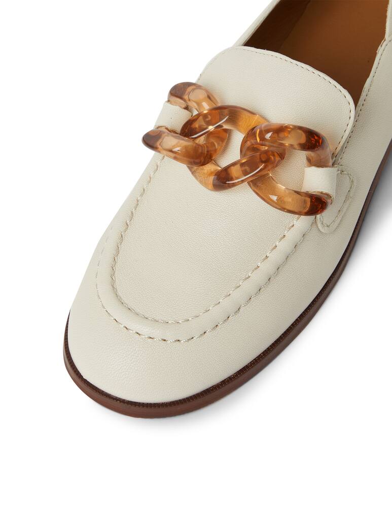 rinascente See By Chloé Mocassini in pelle con catena - bianco