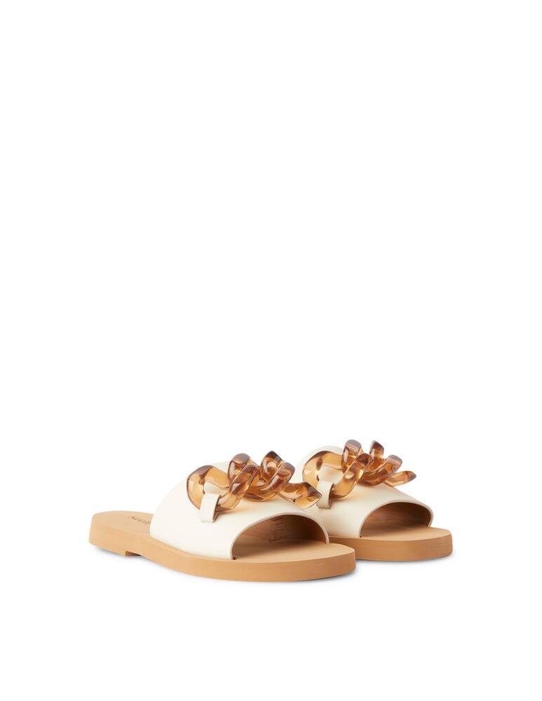 rinascente See By Chloé Mahe leather slide with chain - white