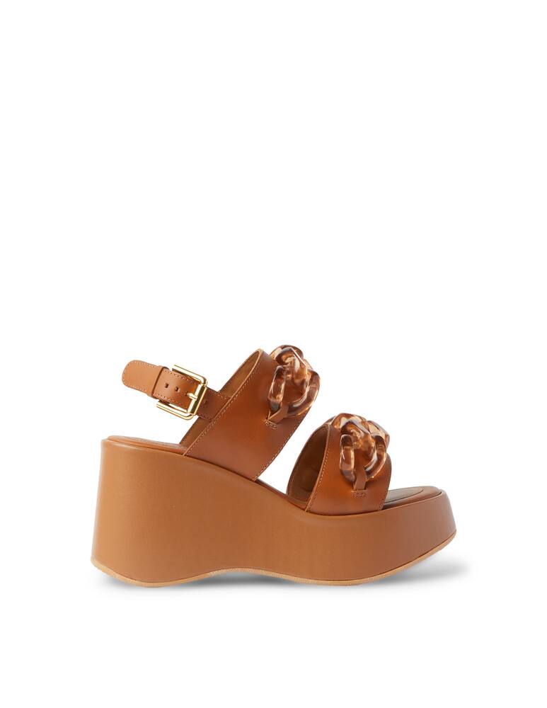 See By Chloé Sandali a zeppe in pelle con catena Mahe - marrone - immagine 1 See By Chloé Sandali a zeppe in pelle con catena Mahe - marrone - immagine 1