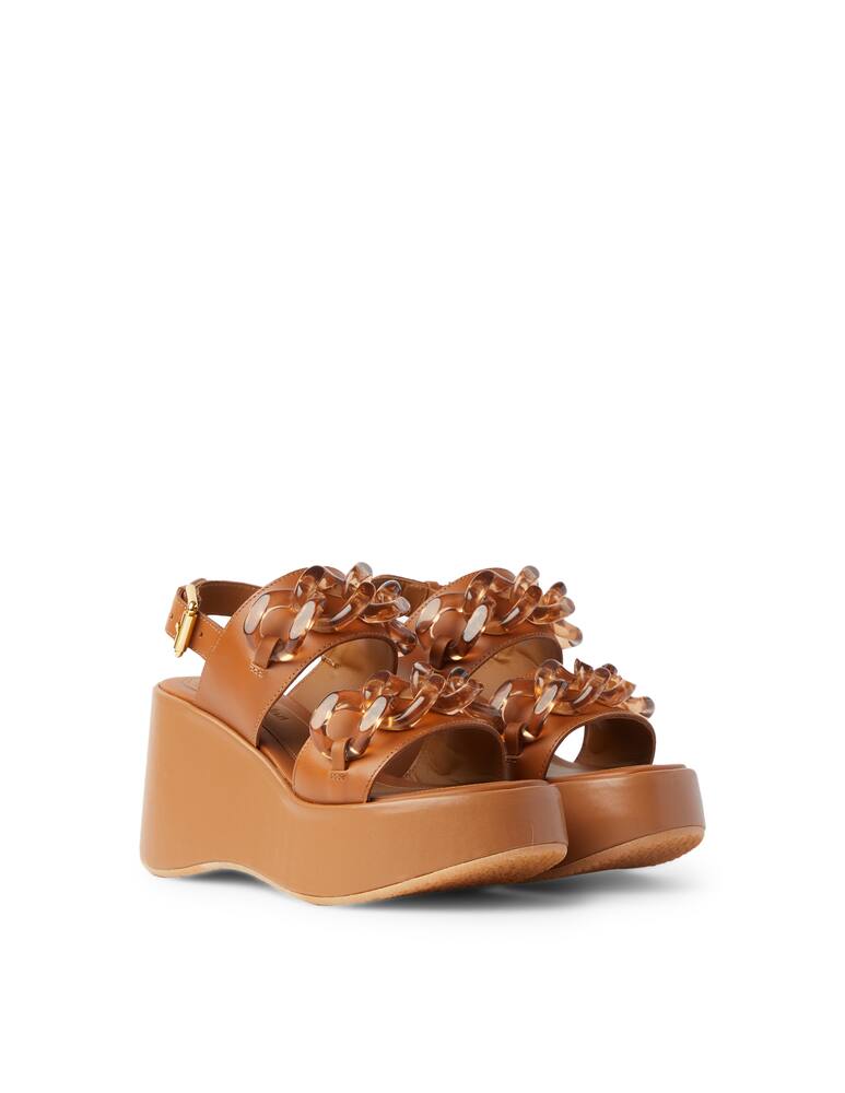 See By Chloé Sandali a zeppe in pelle con catena Mahe - marrone - immagine 2 See By Chloé Sandali a zeppe in pelle con catena Mahe - marrone - immagine 2