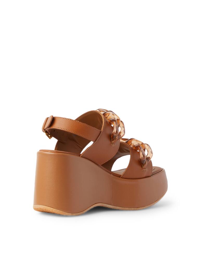 rinascente See By Chloé Sandali a zeppe in pelle con catena Mahe - marrone