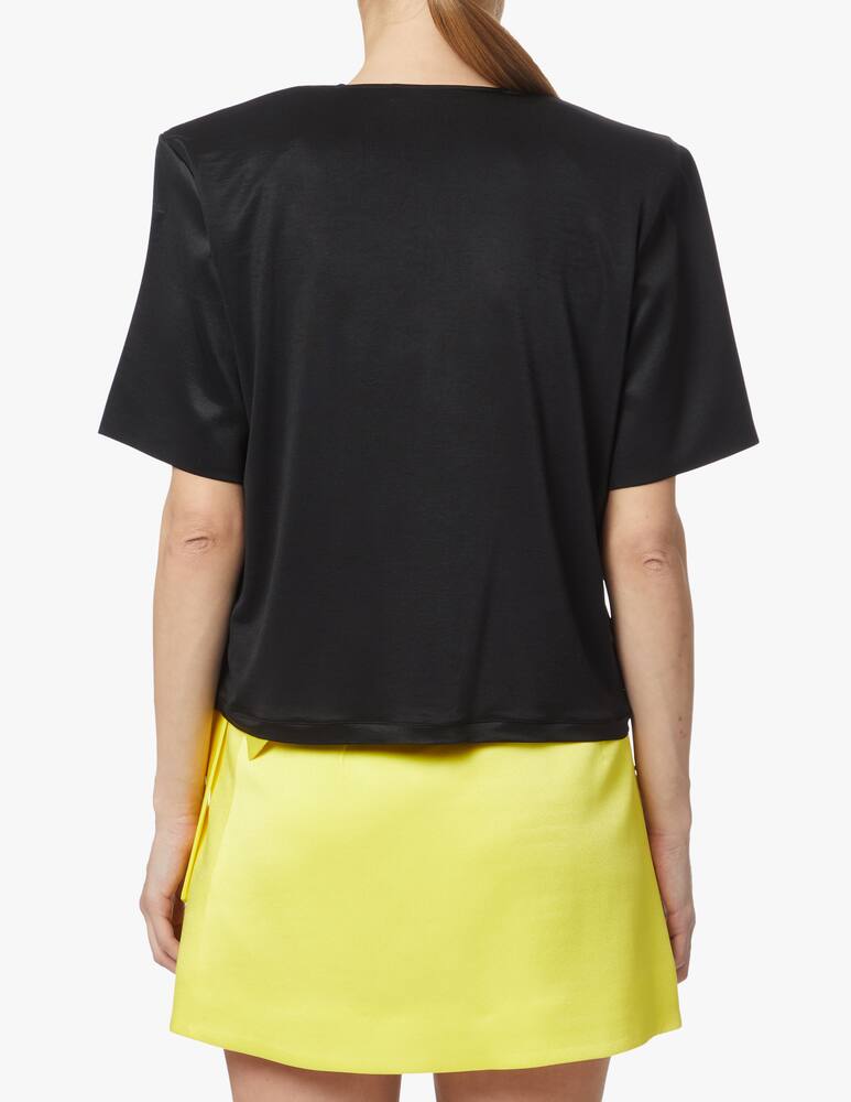 rinascente MVP Wardrobe Maglia a maniche corte in raso Barbara - nero