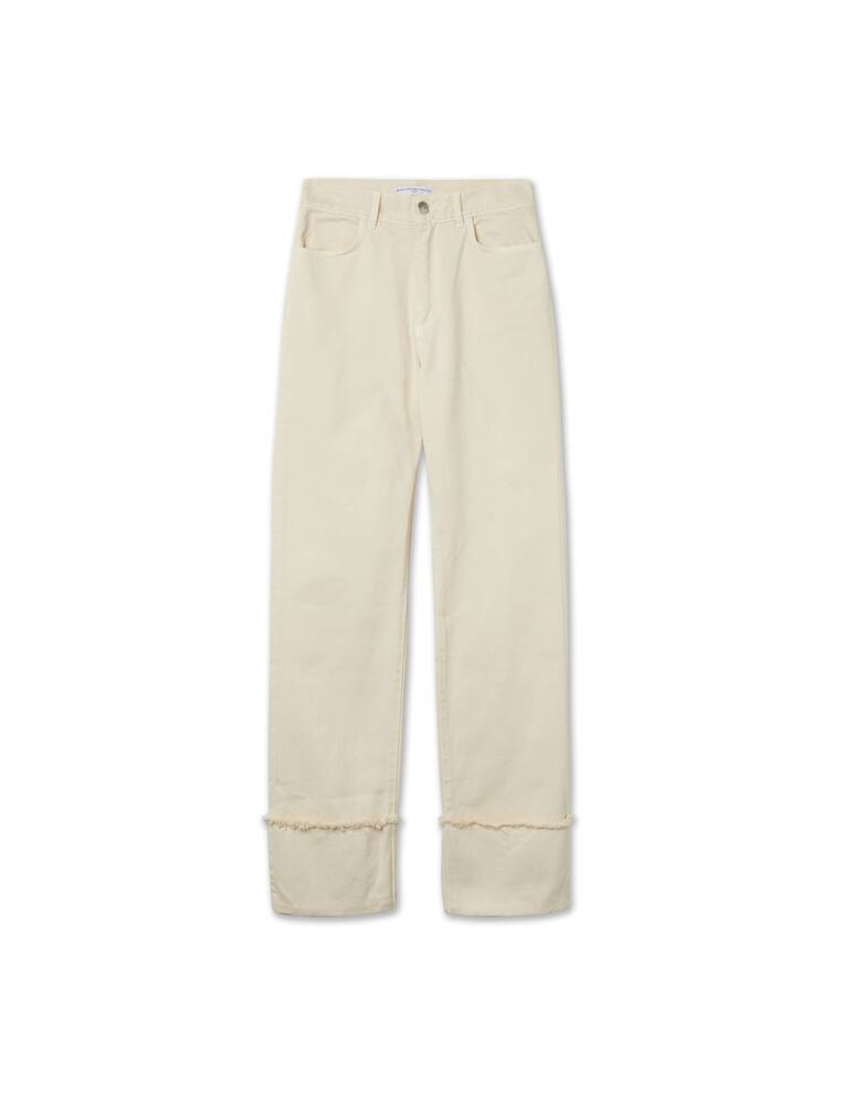 rinascente MVP Wardrobe Kassie cuffed high-waisted palazzo jeans - beige