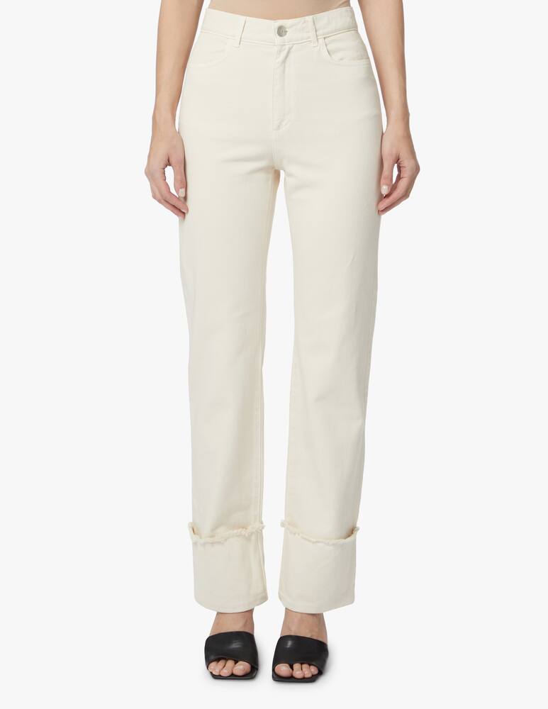 rinascente MVP Wardrobe Kassie cuffed high-waisted palazzo jeans - beige