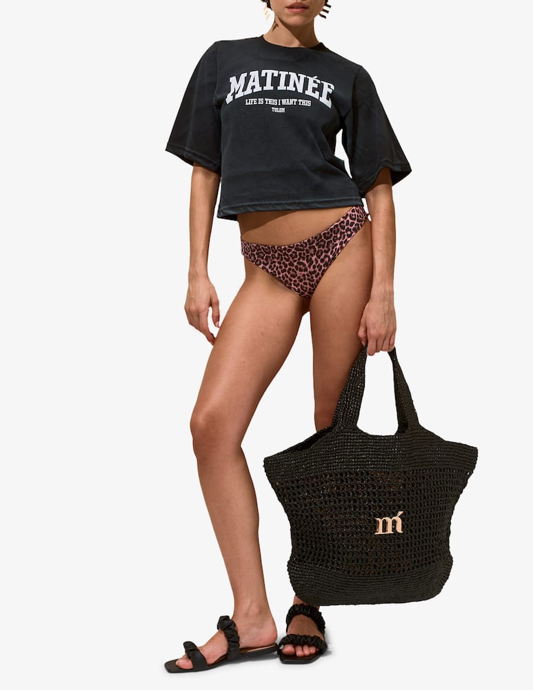 rinascente Matinée Woven raffia tote bag