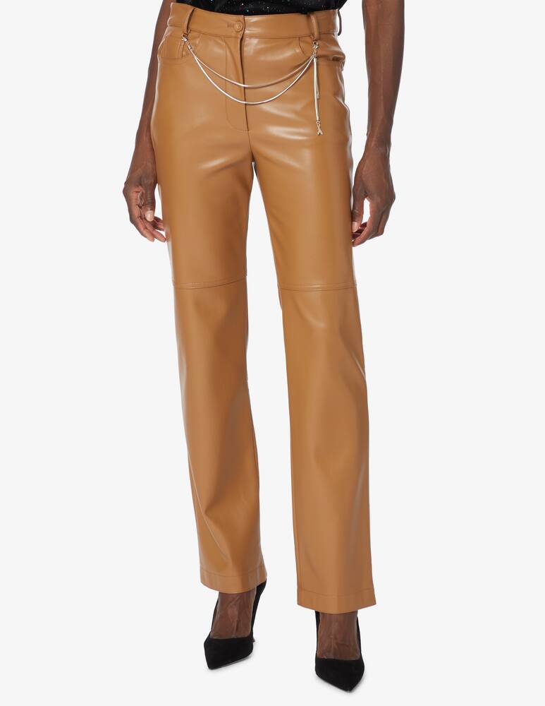 rinascente Patrizia Pepe Faux leather straight leg trousers - Brown
