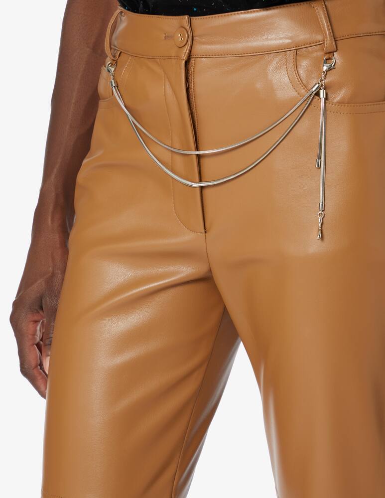 rinascente Patrizia Pepe Faux leather straight leg trousers - Brown