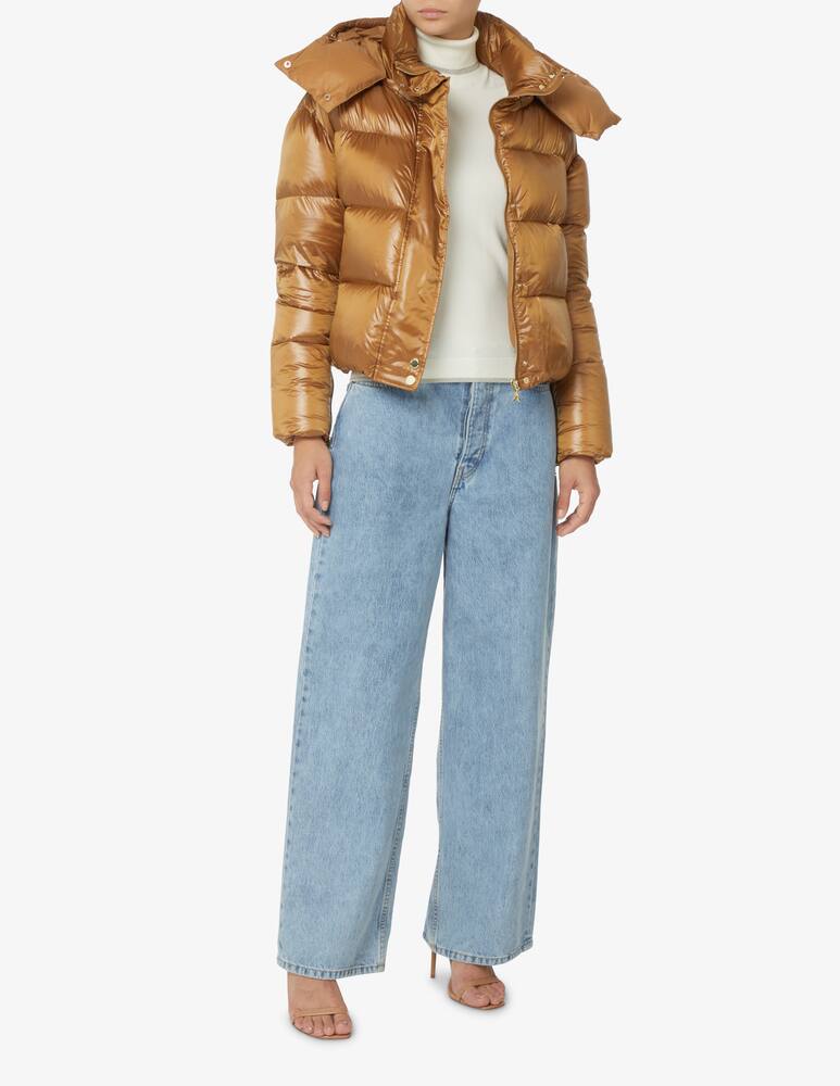 rinascente Patrizia Pepe Hooded crop puffer jacket - Brown