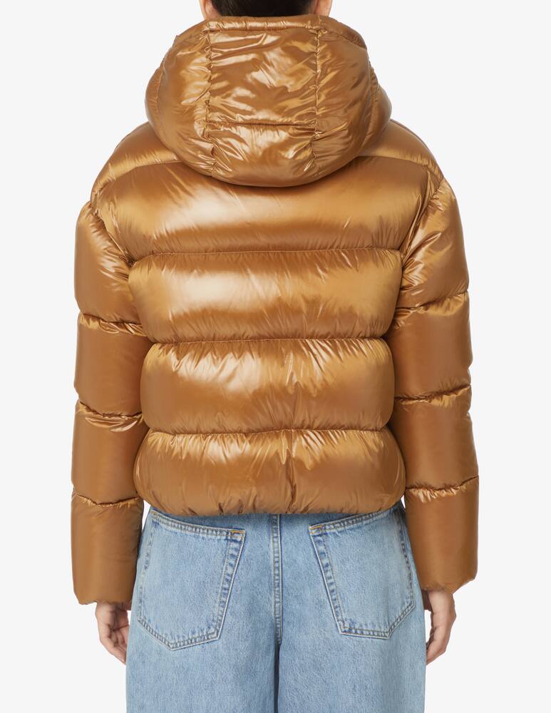 rinascente Patrizia Pepe Hooded crop puffer jacket - Brown