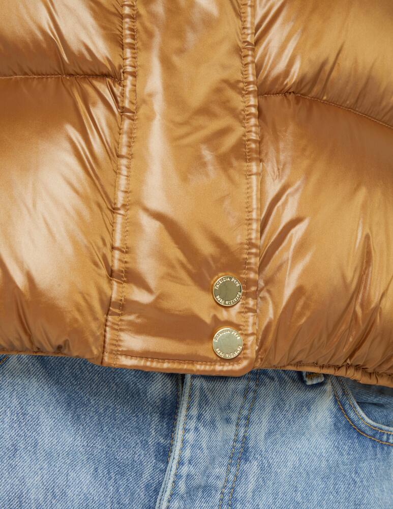 rinascente Patrizia Pepe Hooded crop puffer jacket - Brown