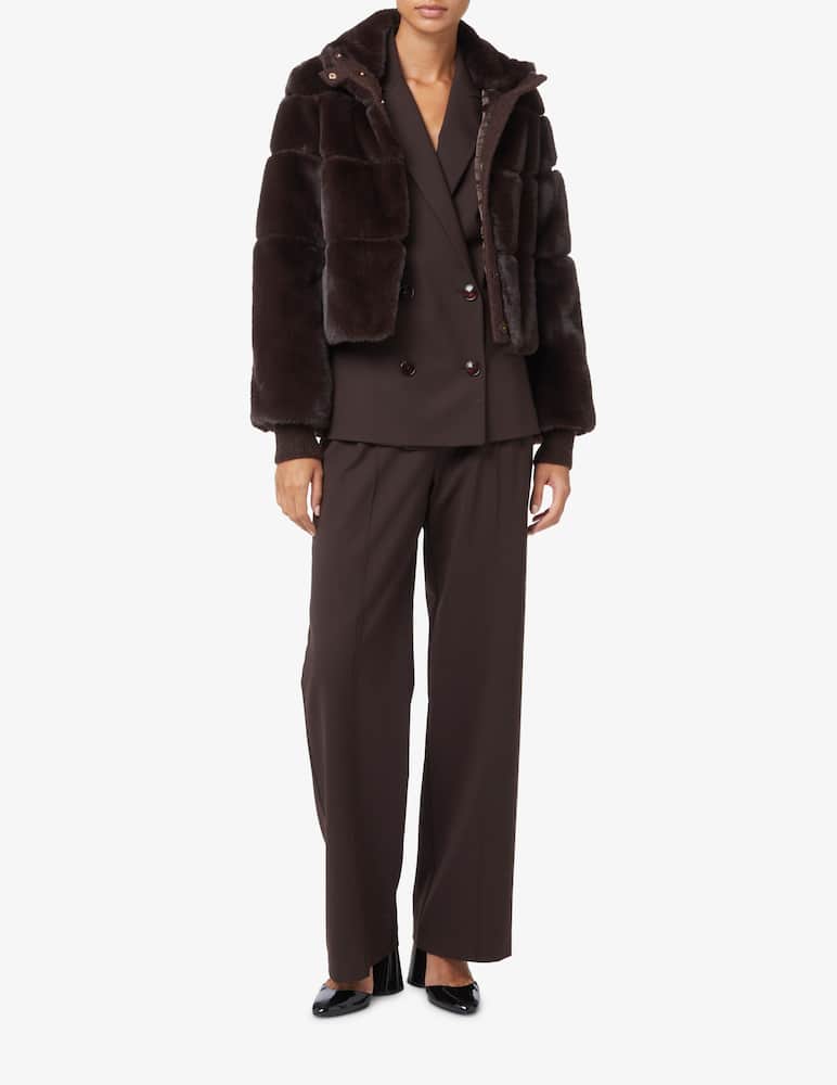 Patrizia Pepe Short faux fur jacket - Brown - picture 2 Patrizia Pepe Short faux fur jacket - Brown - picture 2