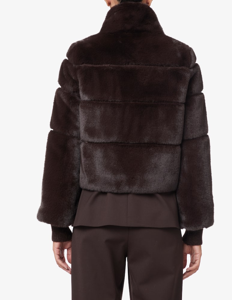 Patrizia Pepe Short faux fur jacket - Brown - picture 3 Patrizia Pepe Short faux fur jacket - Brown - picture 3