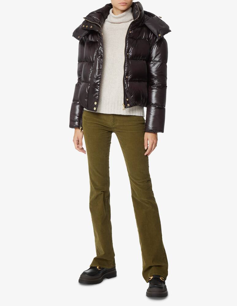 rinascente Patrizia Pepe Hooded crop puffer jacket - Black