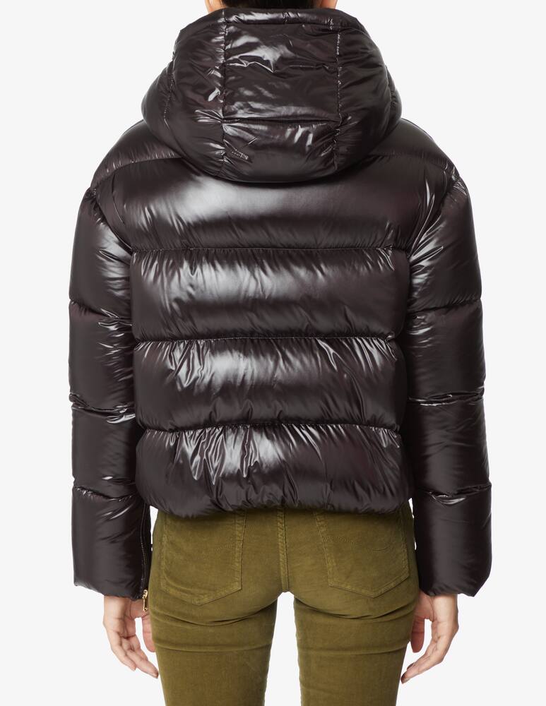 rinascente Patrizia Pepe Hooded crop puffer jacket - Black