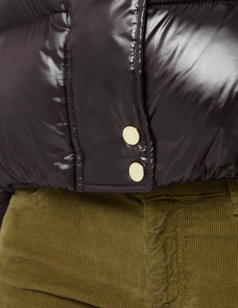 rinascente Patrizia Pepe Hooded crop puffer jacket - Black