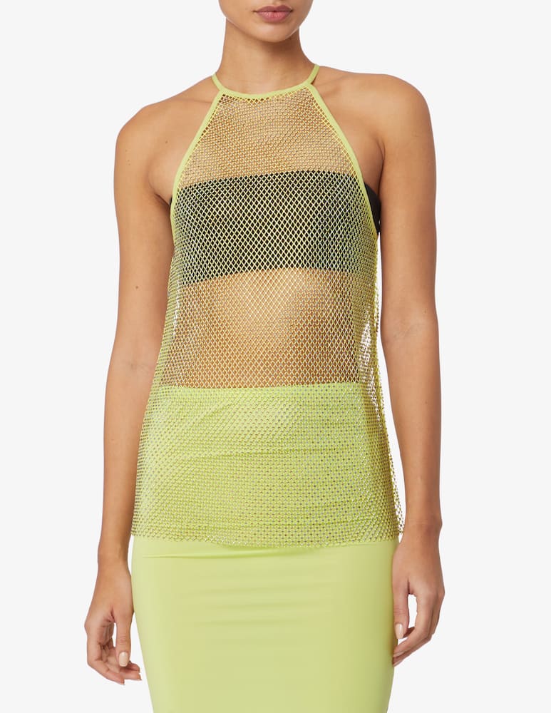 rinascente Patrizia Pepe Top a rete con strass