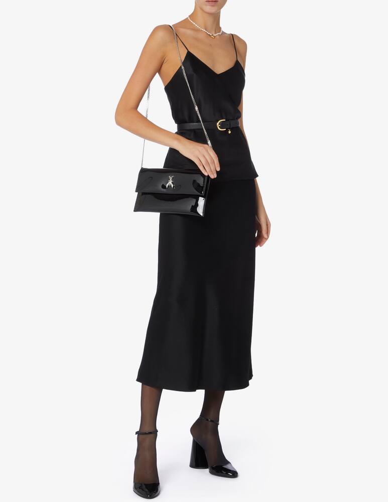 rinascente Patrizia Pepe Fly clutch chain flap bag