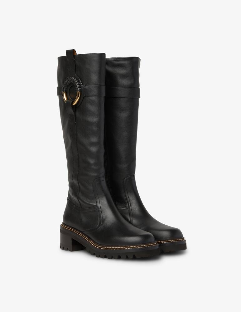rinascente See By Chloé Hana knee-high boot ring - Black