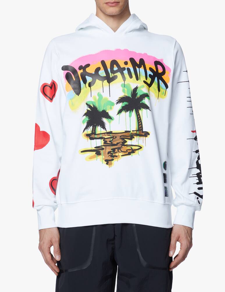 rinascente Disclaimer Hooded sweatshirt with palm print
