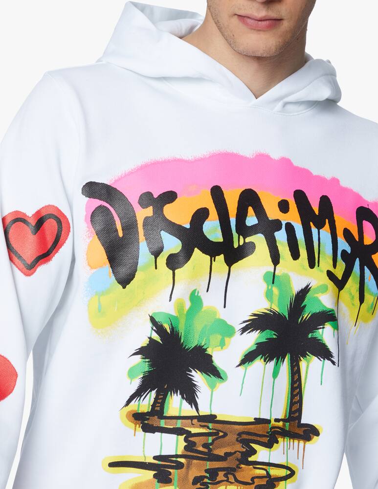rinascente Disclaimer Hooded sweatshirt with palm print